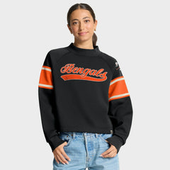 Oversized Hometown Toss Sweep Mock Neck Pullover - Cincinnati Bengals