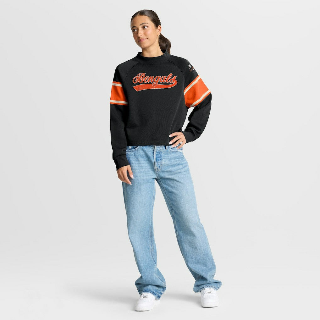 Oversized Hometown Toss Sweep Mock Neck Pullover - Cincinnati Bengals