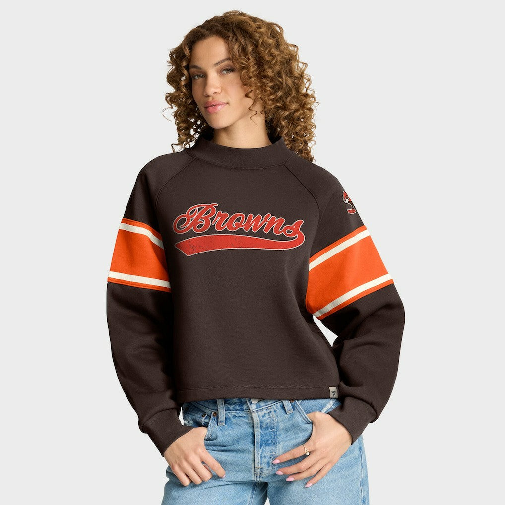Oversized Hometown Toss Sweep Mock Neck Pullover - Cleveland Browns