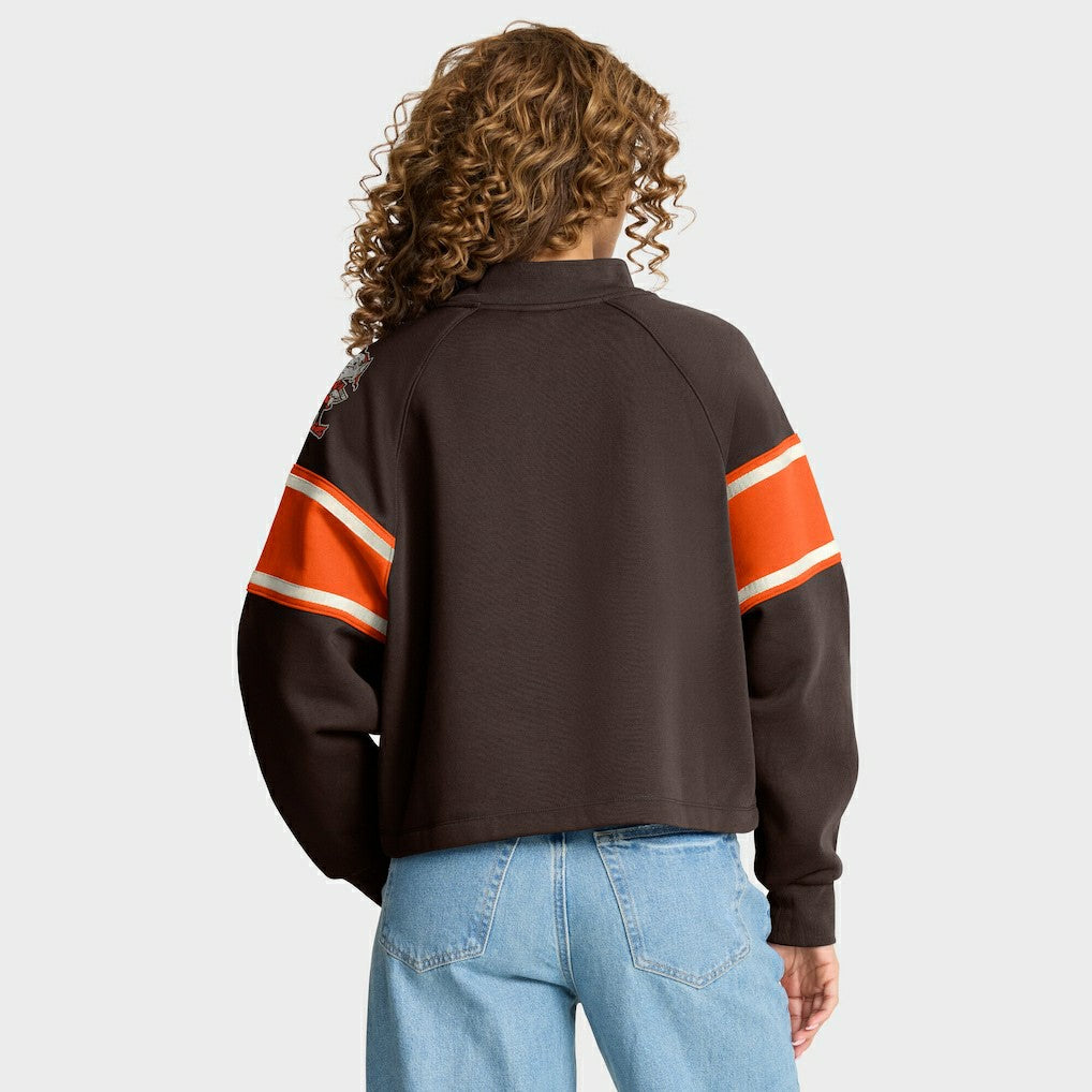 Oversized Hometown Toss Sweep Mock Neck Pullover - Cleveland Browns