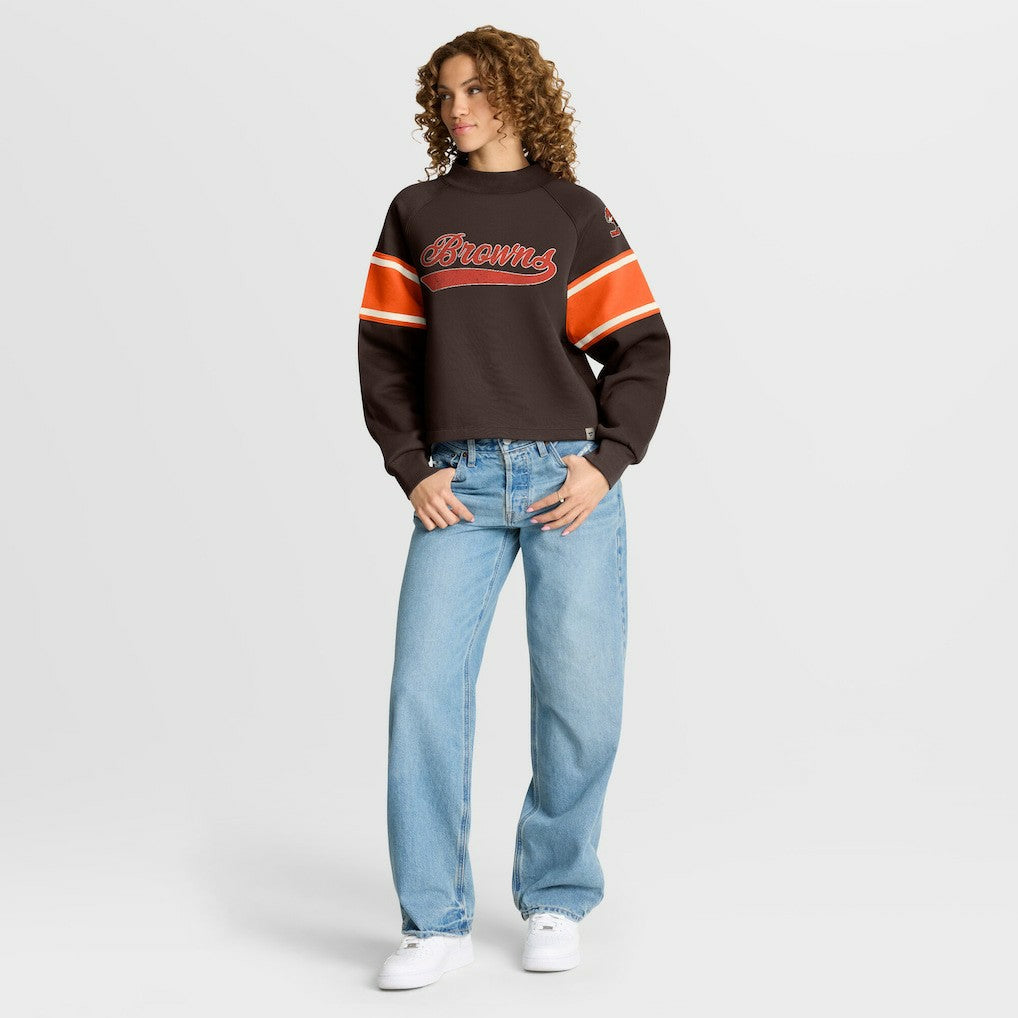 Oversized Hometown Toss Sweep Mock Neck Pullover - Cleveland Browns