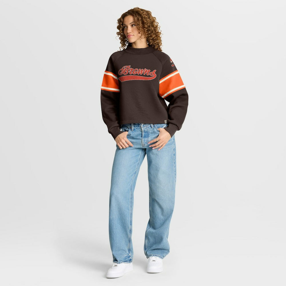 Oversized Hometown Toss Sweep Mock Neck Pullover - Cleveland Browns