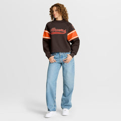 Oversized Hometown Toss Sweep Mock Neck Pullover - Cleveland Browns