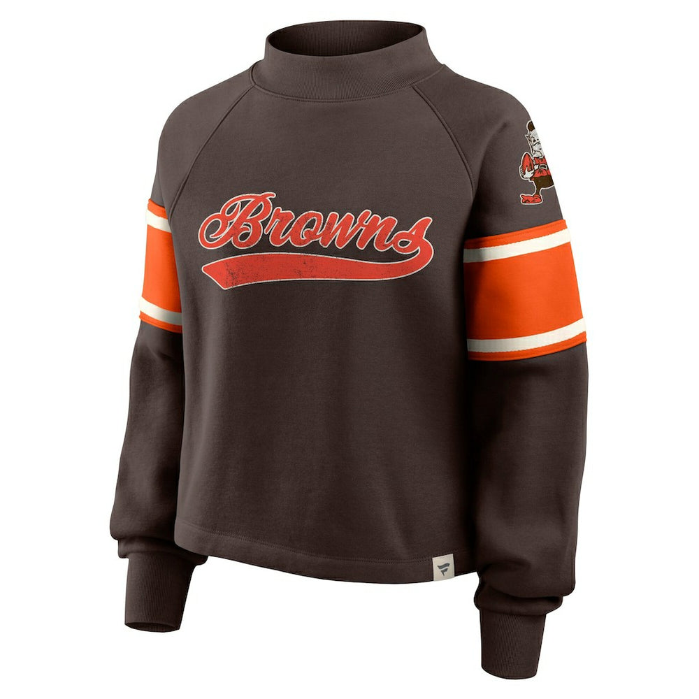 Oversized Hometown Toss Sweep Mock Neck Pullover - Cleveland Browns