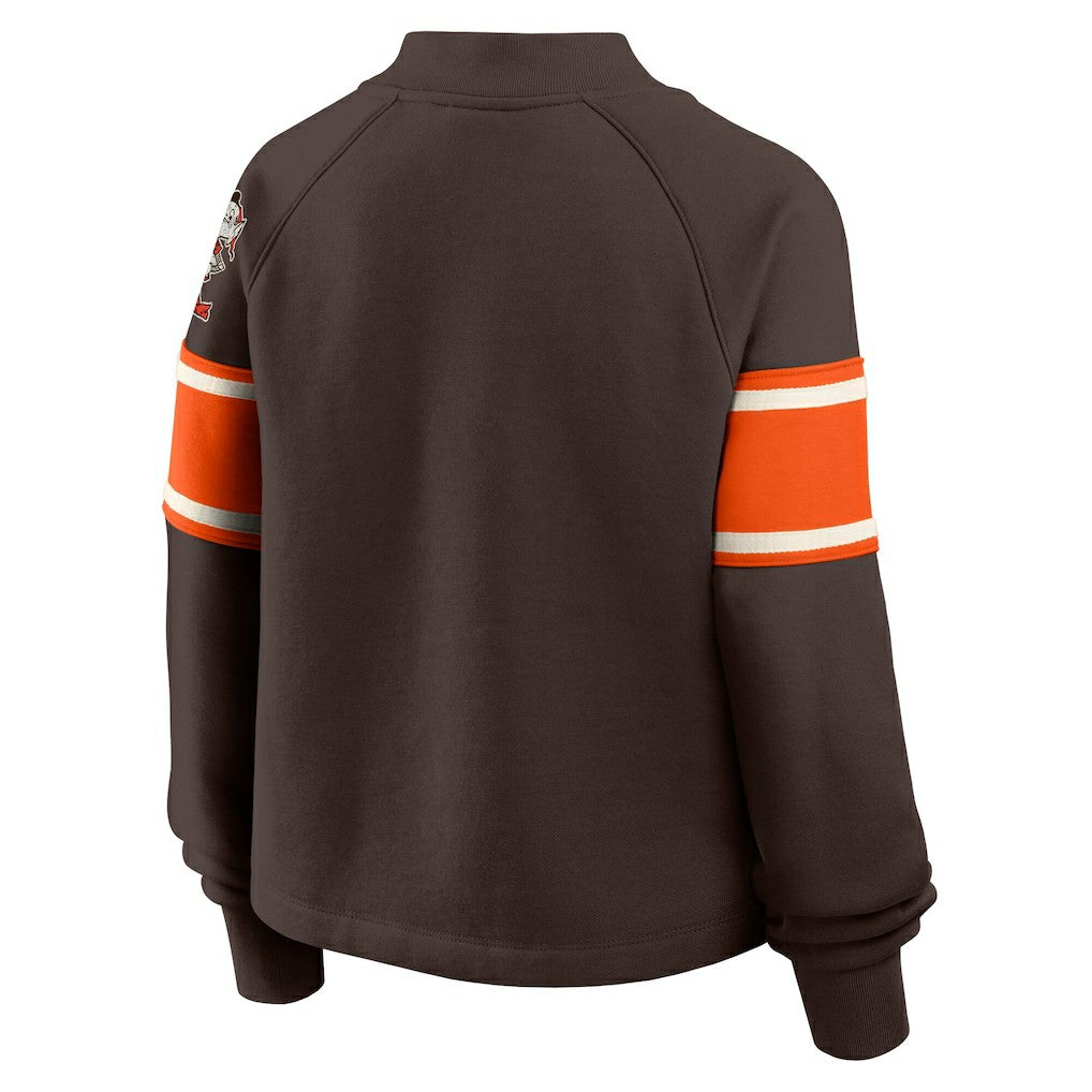 Oversized Hometown Toss Sweep Mock Neck Pullover - Cleveland Browns