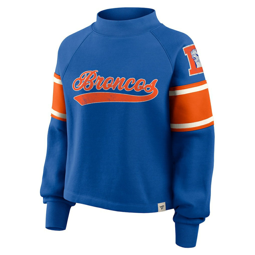 Oversized Hometown Toss Sweep Mock Neck Pullover - Denver Broncos
