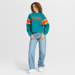 Oversized Hometown Toss Sweep Mock Neck Pullover - Miami Dolphins