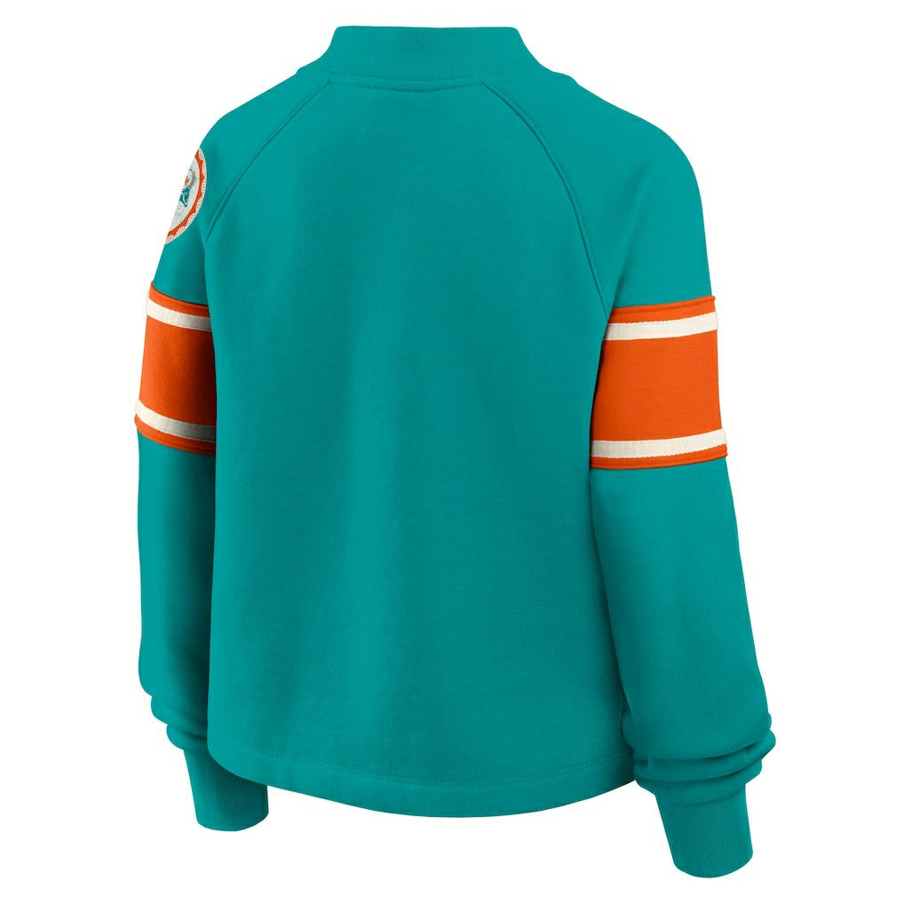 Oversized Hometown Toss Sweep Mock Neck Pullover - Miami Dolphins