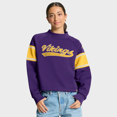 Oversized Hometown Toss Sweep Mock Neck Pullover - Minnesota Vikings