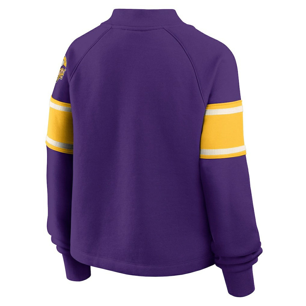 Oversized Hometown Toss Sweep Mock Neck Pullover - Minnesota Vikings