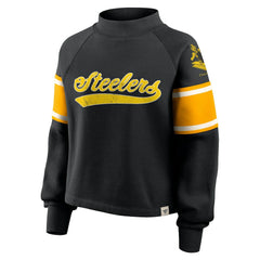 Oversized Hometown Toss Sweep Mock Neck Pullover - Pittsburgh Steelers
