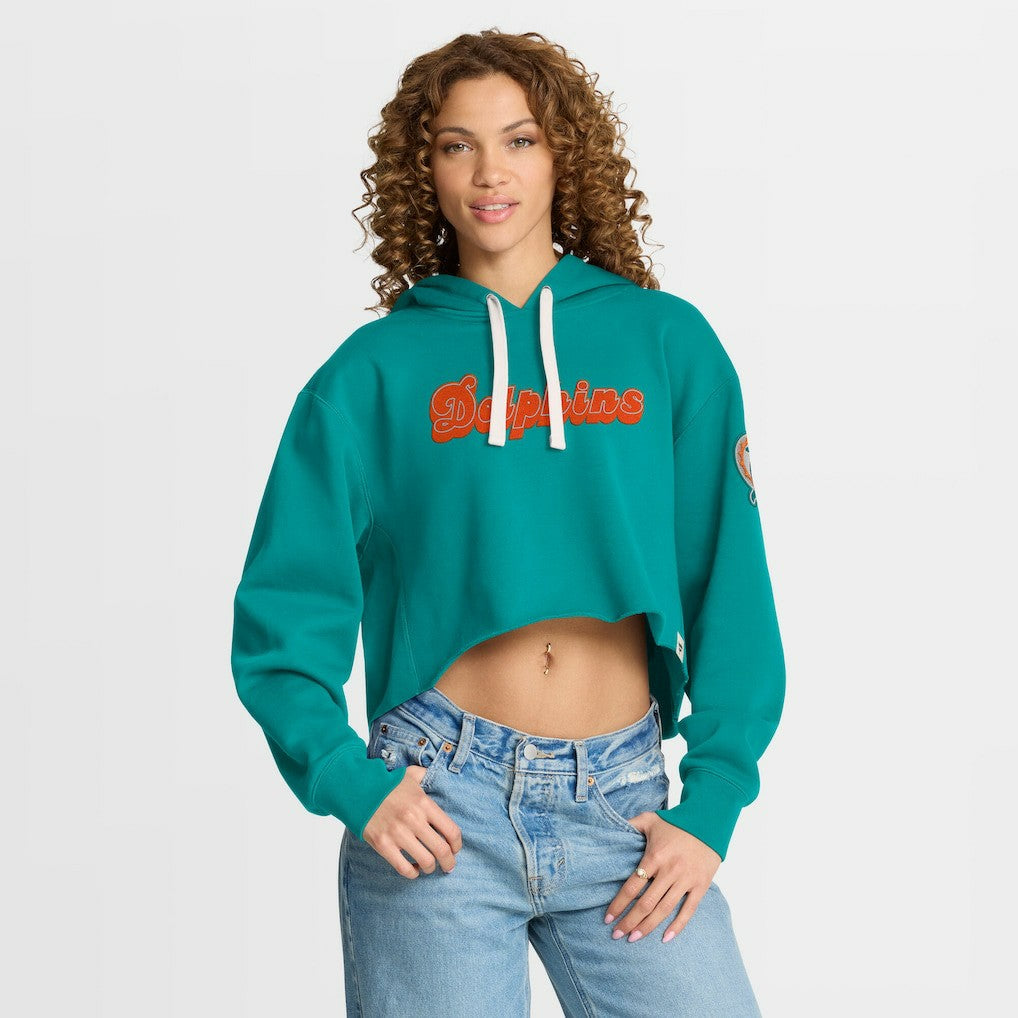 Women's Oversized Hometown Heritage Cropped Hoodie - Miami Dolphins