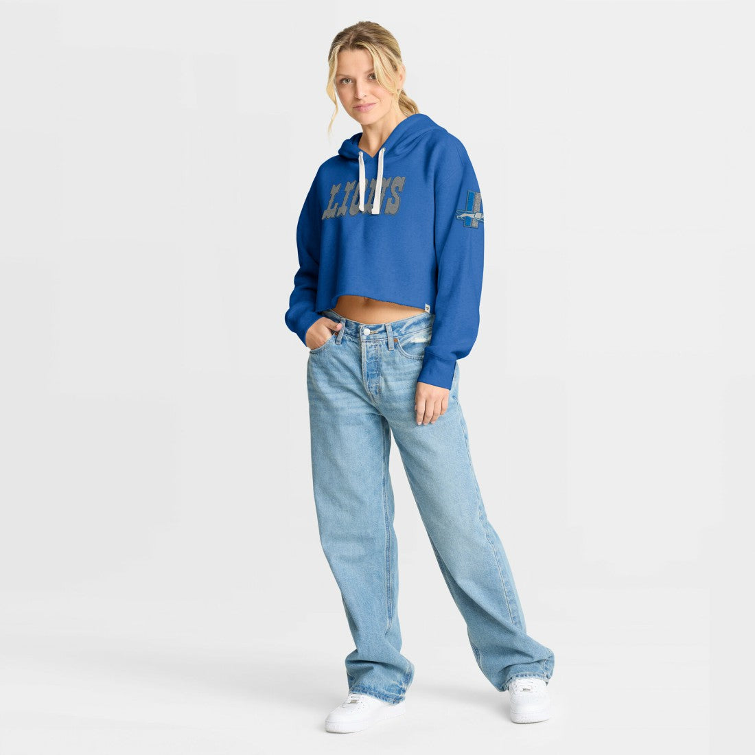Women's Oversized Hometown Heritage Cropped Hoodie - Detroit Lions