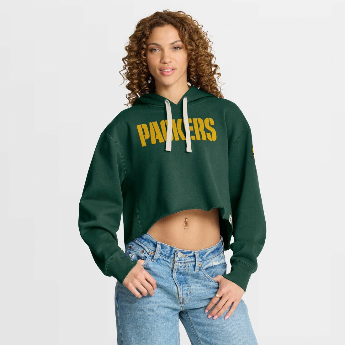 Women's Oversized Hometown Heritage Cropped Hoodie - Green Bay Packers