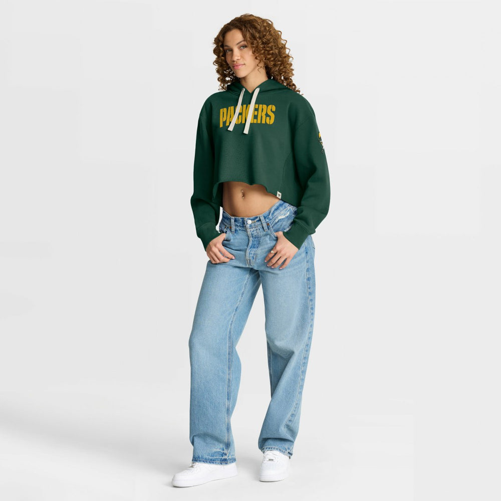 Women's Oversized Hometown Heritage Cropped Hoodie - Green Bay Packers