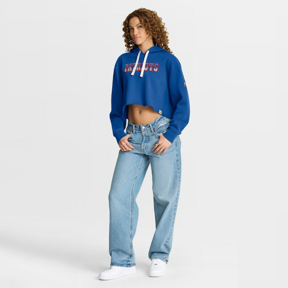 Women's Oversized Hometown Heritage Cropped Hoodie - New England Patriots