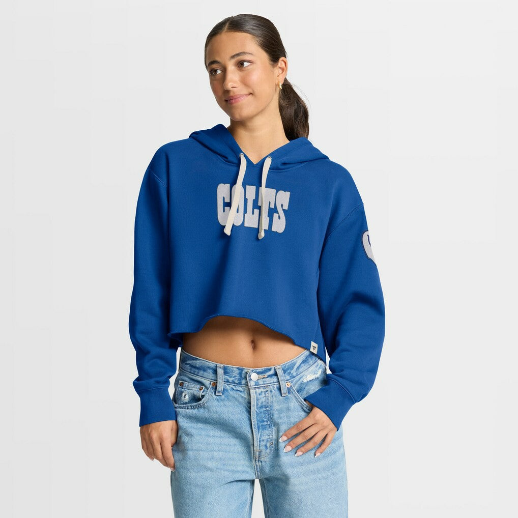 Women's Oversized Hometown Heritage Cropped Hoodie - Indianapolis Colts