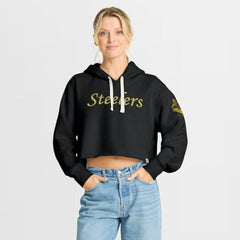 Women's Oversized Hometown Heritage Cropped Hoodie - Pittsburgh Steelers