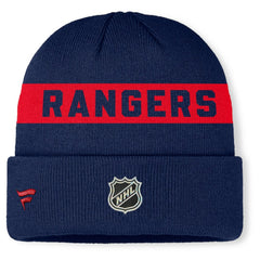 NHL Navy New York Rangers Fanatics Authentic Pro Rink Cuffed Knit Hat