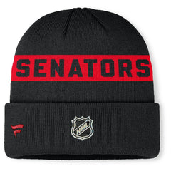 NHL Black Ottawa Senators Fanatics Authentic Pro Rink Cuffed Knit Hat