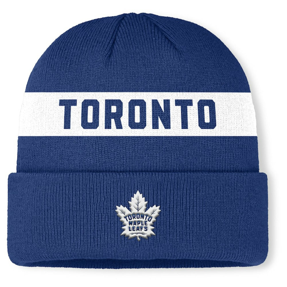 NHL Blue Toronto Maple Leafs Fanatics Authentic Pro Rink Cuffed Knit Hat
