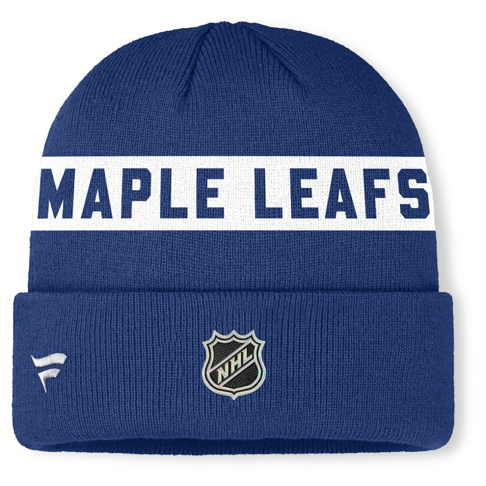 NHL Blue Toronto Maple Leafs Fanatics Authentic Pro Rink Cuffed Knit Hat