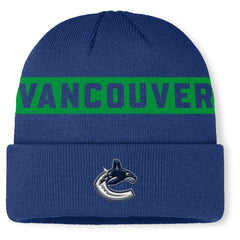 NHL Blue Vancouver Canucks Fanatics Authentic Pro Rink Cuffed Knit Hat