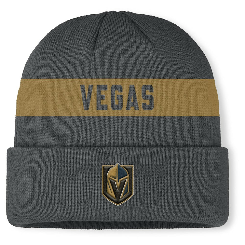 NHL Gray Vegas Golden Knights Fanatics Authentic Pro Rink Cuffed Knit Hat