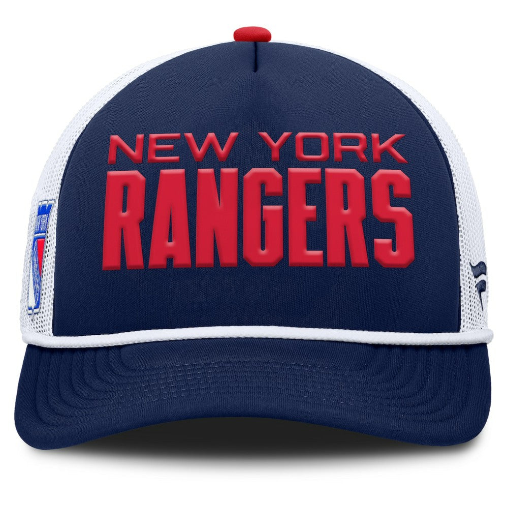 NHL Navy/White New York Rangers Fanatics Authentic Pro Rink A-Frame Adjustable Hat