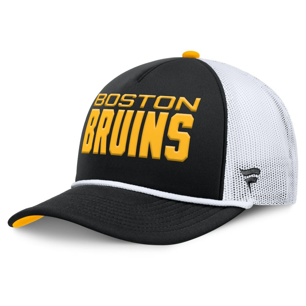 NHL Black/White Boston Bruins Fanatics Authentic Pro Rink A-Frame Adjustable Hat