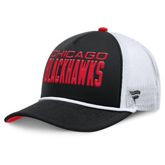 NHL Black/White Chicago Blackhawks Fanatics Authentic Pro Rink A-Frame Adjustable Hat