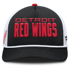 NHL Black/White Detroit Red Wings Fanatics Authentic Pro Rink A-Frame Adjustable Hat