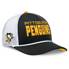 NHL Black/White Pittsburgh Penguins Fanatics Authentic Pro Rink A-Frame Adjustable Hat