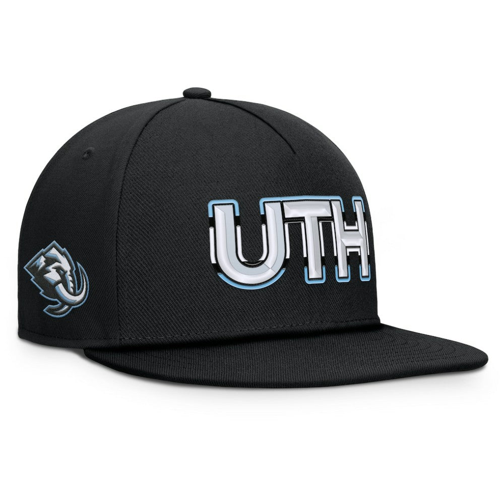 NHL Black Utah Mammoth Fanatics Authentic Pro Rink Team Code Snapback Hat
