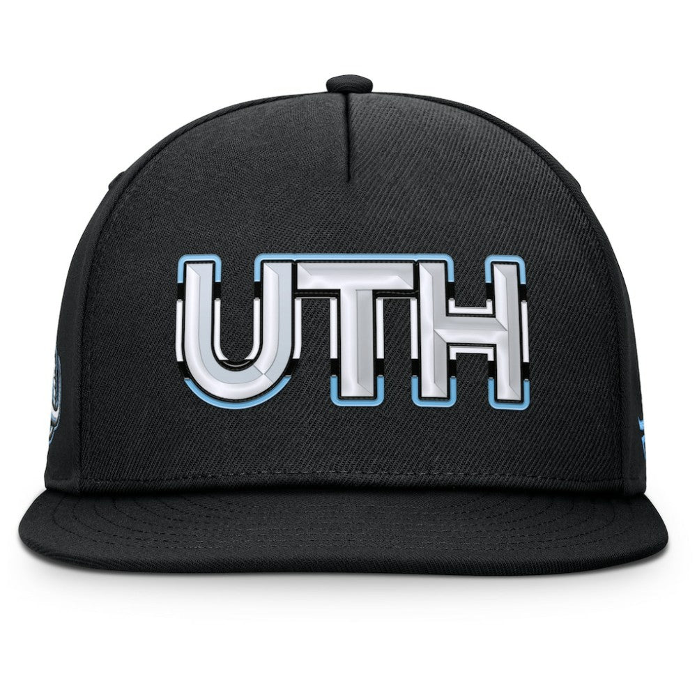 NHL Black Utah Mammoth Fanatics Authentic Pro Rink Team Code Snapback Hat