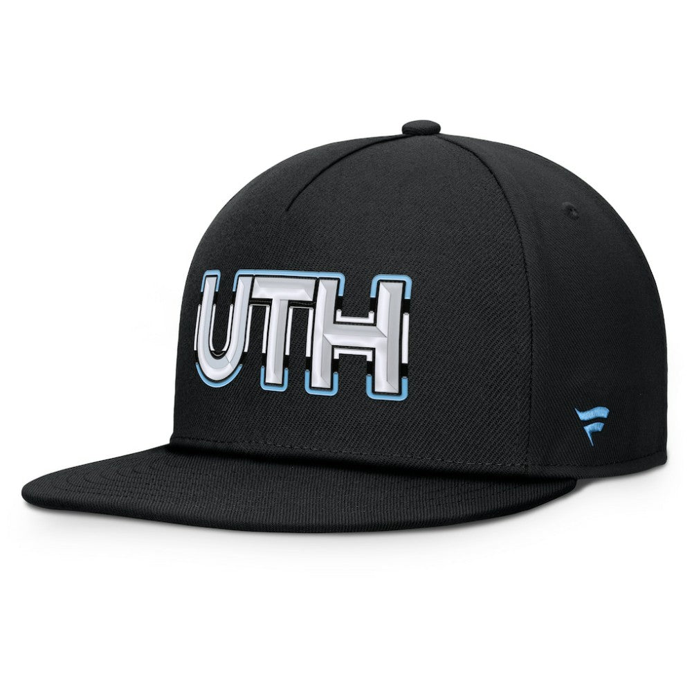 NHL Black Utah Mammoth Fanatics Authentic Pro Rink Team Code Snapback Hat