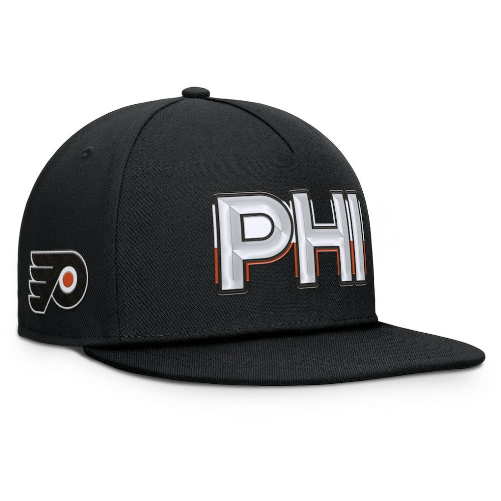 NHL Black Philadelphia Flyers Fanatics Authentic Pro Rink Team Code Snapback Hat