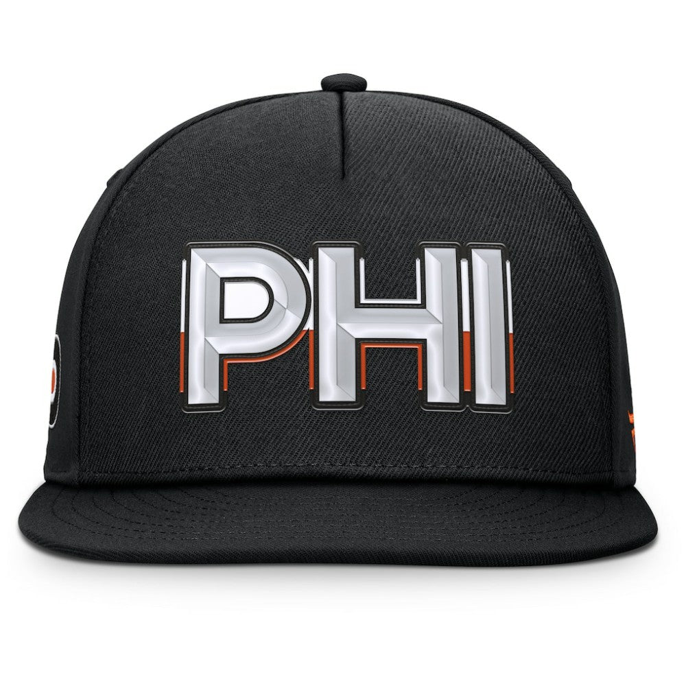 NHL Black Philadelphia Flyers Fanatics Authentic Pro Rink Team Code Snapback Hat