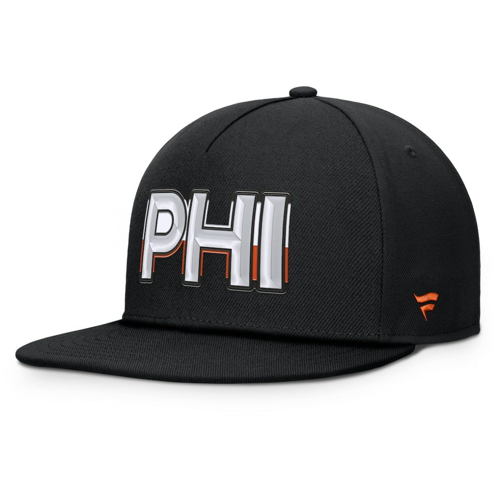 NHL Black Philadelphia Flyers Fanatics Authentic Pro Rink Team Code Snapback Hat