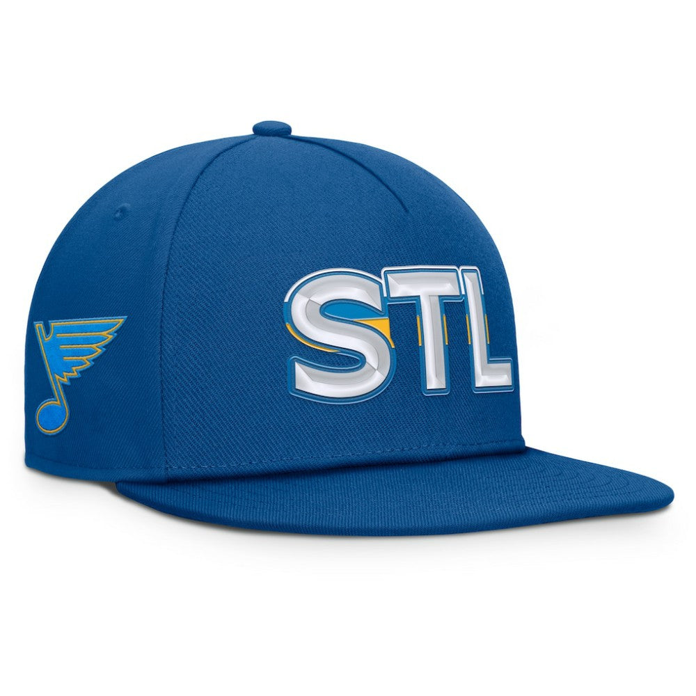 NHL Blue St. Louis Blues Fanatics Authentic Pro Rink Team Code Snapback Hat