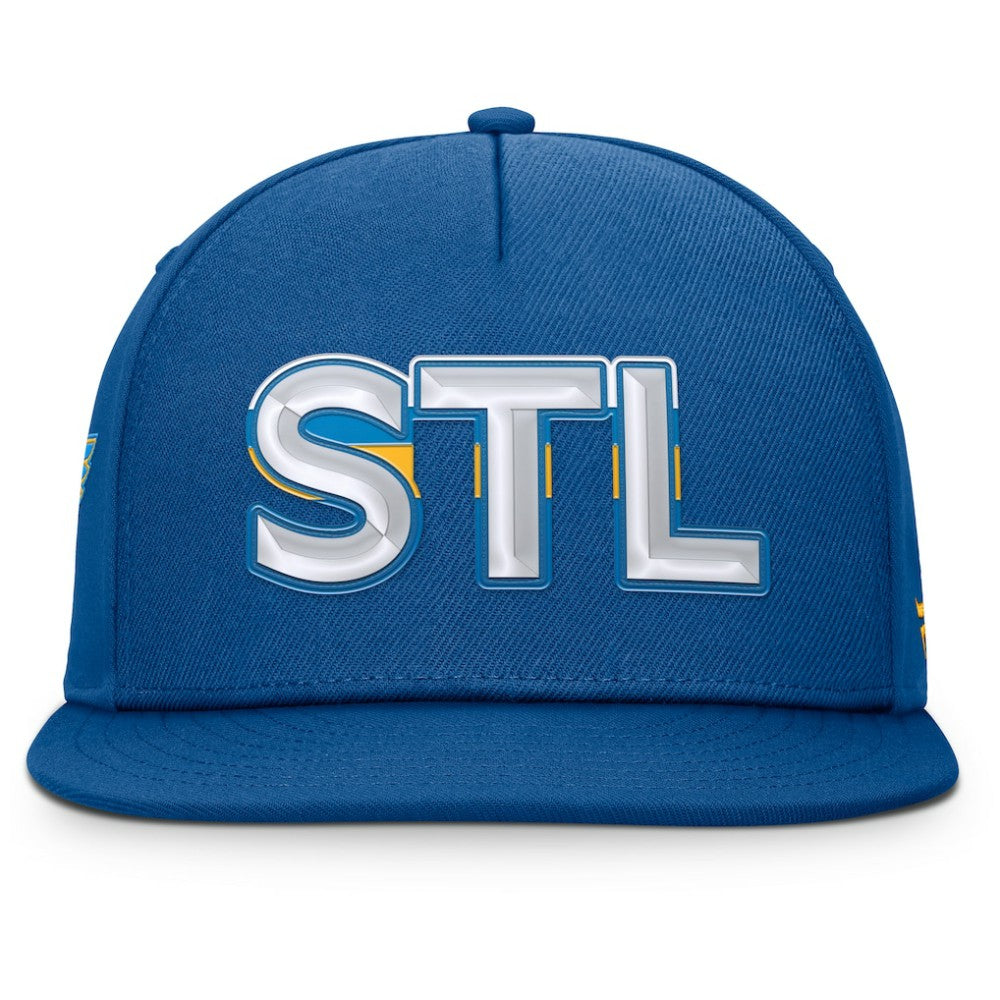 NHL Blue St. Louis Blues Fanatics Authentic Pro Rink Team Code Snapback Hat