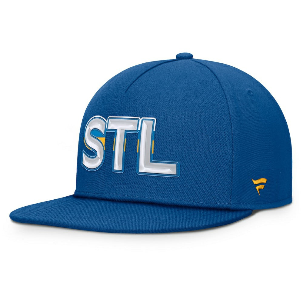 NHL Blue St. Louis Blues Fanatics Authentic Pro Rink Team Code Snapback Hat