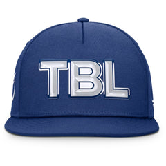 NHL Blue Tampa Bay Lightning Fanatics Authentic Pro Rink Team Code Snapback Hat