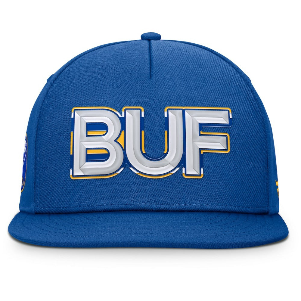 NHL Royal Buffalo Sabres Fanatics Authentic Pro Rink Team Code Snapback Hat