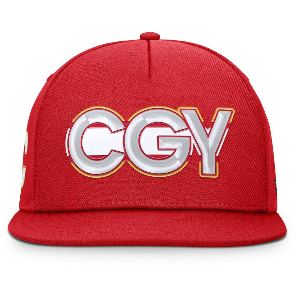 NHL Red Calgary Flames Fanatics Authentic Pro Rink Team Code Snapback Hat