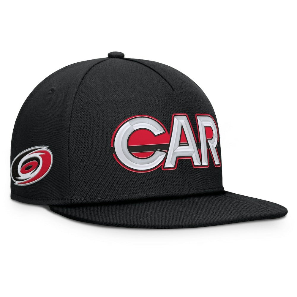 NHL Black Carolina Hurricanes Fanatics Authentic Pro Rink Team Code Snapback Hat