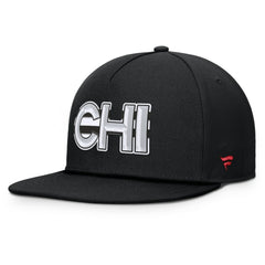 NHL Black Chicago Blackhawks Fanatics Authentic Pro Rink Team Code Snapback Hat