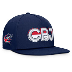 NHL Navy Columbus Blue Jackets Fanatics Authentic Pro Rink Team Code Snapback Hat