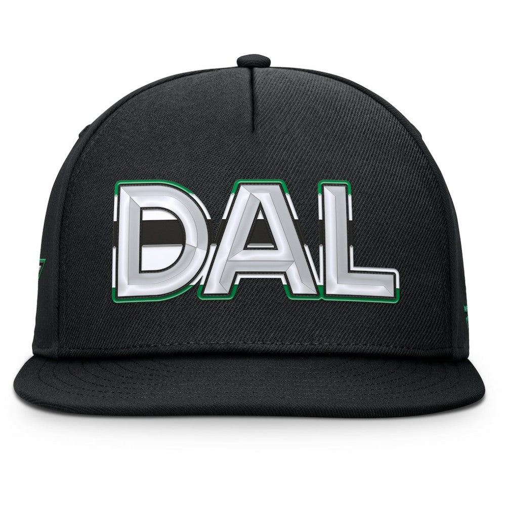 NHL Black Dallas Stars Fanatics Authentic Pro Rink Team Code Snapback Hat