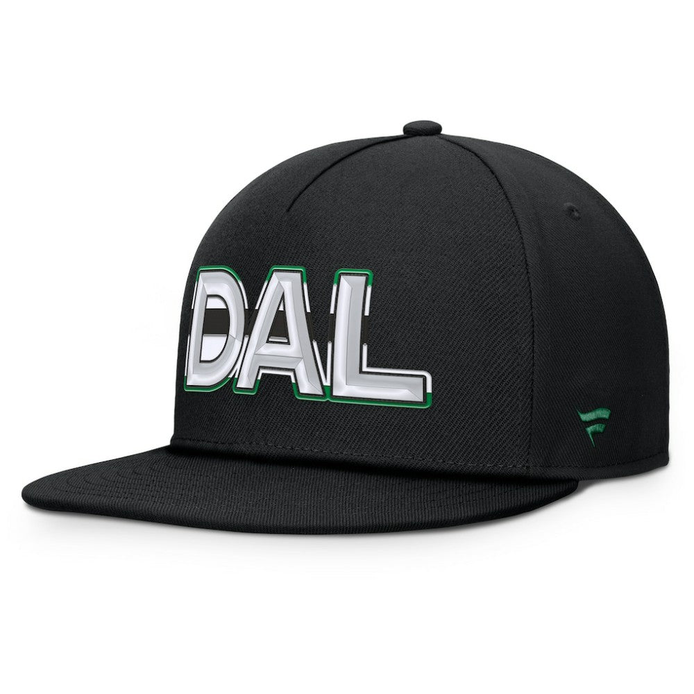 NHL Black Dallas Stars Fanatics Authentic Pro Rink Team Code Snapback Hat